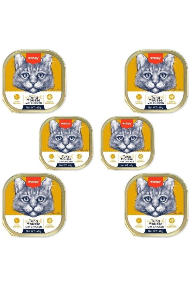 Wanpy Alutray Ezme Ton Balıklı Tavuklu Kedi Konservesi 40gr x 6 ADET