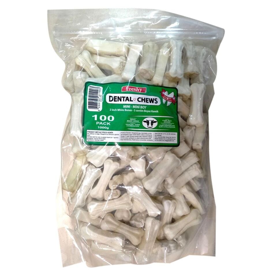 Freshy Dental Chews Sütlü Kemik Köpek Ödülü 100 Adet (Mini Boy)