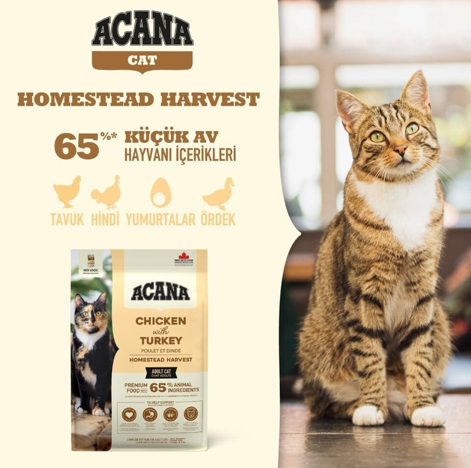 Acana Homestead Harvest 1.8 kg Yetişkin Kedi Maması