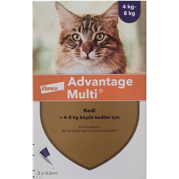 Elanco Advantage Multi Kedi 0.8 ml 4-8 Kg 1 Kutu 3 Pipet