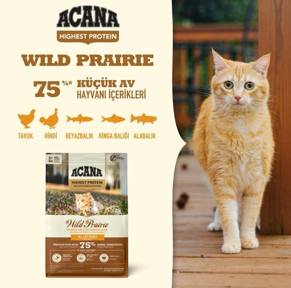 Acana Wild Prairie Cat Tahılsız Tüm Yaşam Evreleri 4.5 kg Kedi Maması