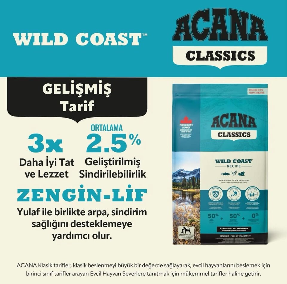 Acana Classics Wild Coast Balıklı Köpek Maması 9,7 kg