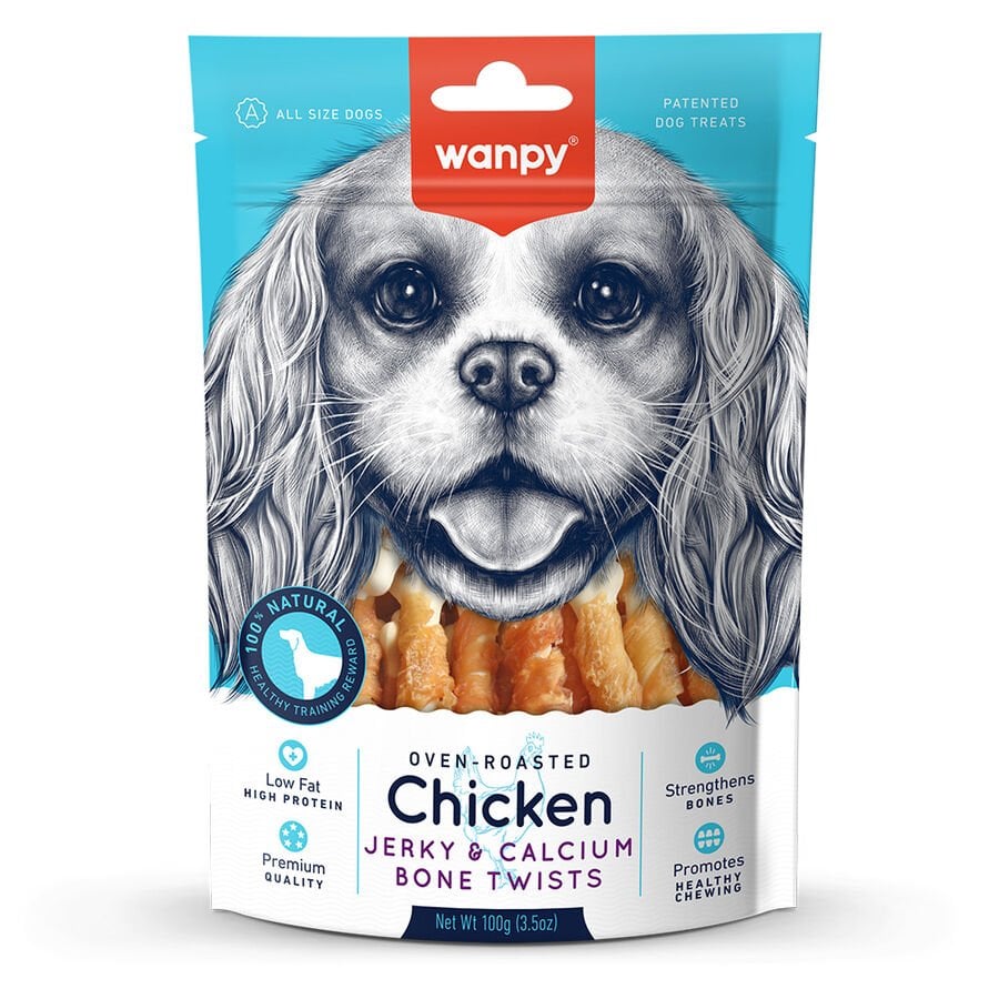 Wanpy Tavuklu Jerky Bonetwists Köpek Ödülleri, 100gr