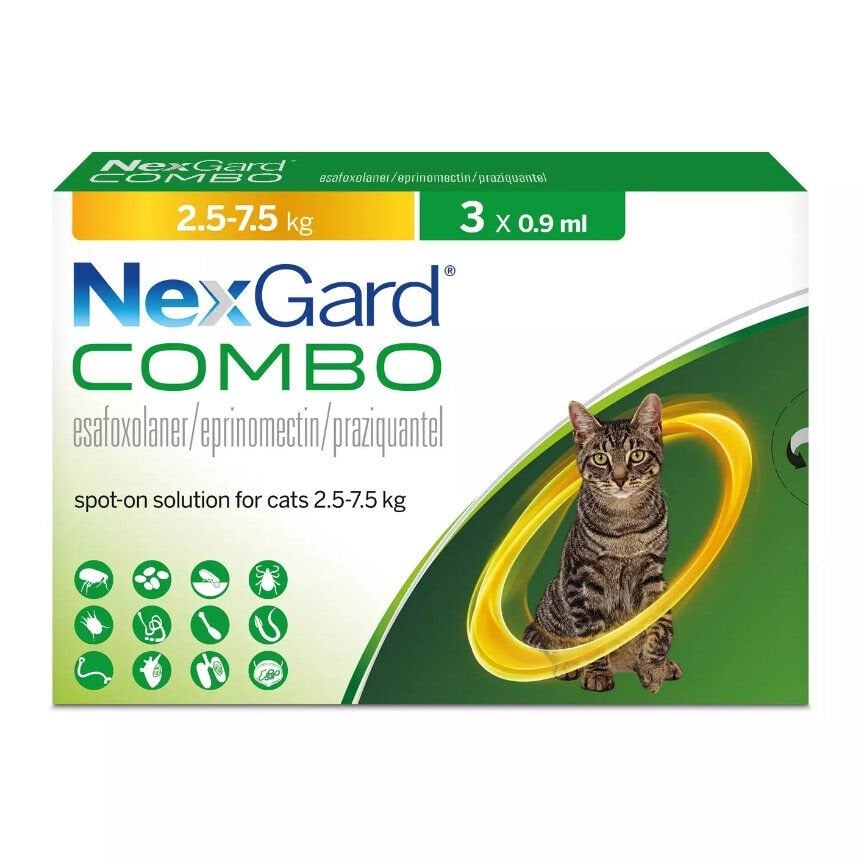 NexGard COMBO 2.5-7.5 Kg Kediler İçin 3 Pipet Damla 1 Kutu