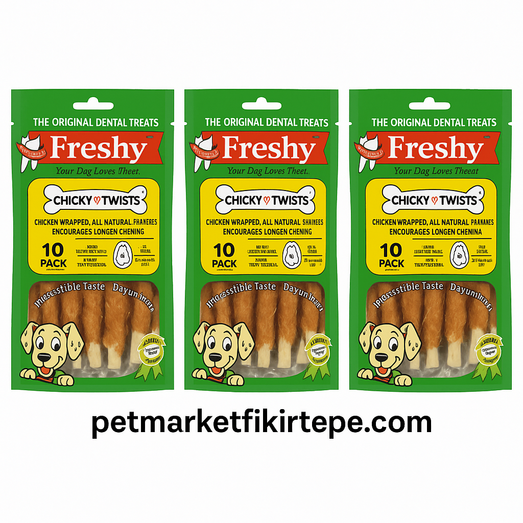 Freshy Chicky Twists – Köpeğinizin Diş ve Ağız Sağlığı İçin Doğal Çiğneme Ödülü 3 Adet