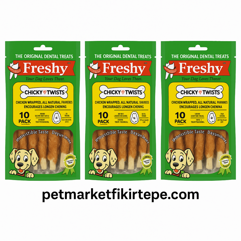 Freshy Chicky Twists – Köpeğinizin Diş ve Ağız Sağlığı İçin Doğal Çiğneme Ödülü 3 Adet