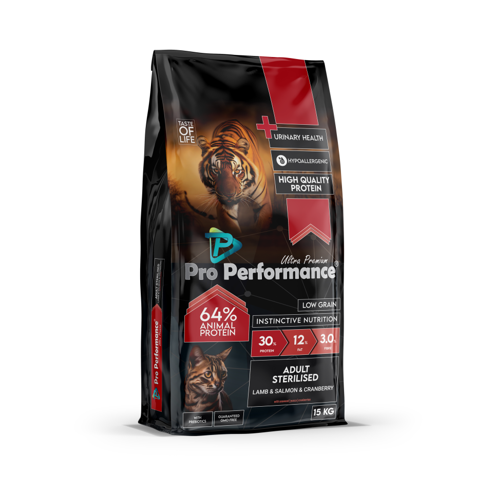 Pro Performance Ultra Premium Kısırlaştırılmış Kuzu ve Somonlu Yetişkin Kedi Maması 15 KG