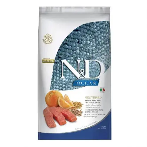 N&D Ocean Düşük Tahıllı Kısırlaştırılmış Somonlu ve Portakallı 10 kg Yetişkin Kedi Maması