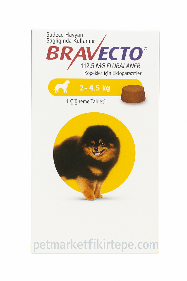 Bravecto 2-4,5 Kg Köpek Çiğneme Tableti 1 Tablet
