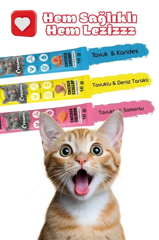 Shzi Krema Kedi Ödül Maması 16gr (45 Adet) (3 Lezzetli)