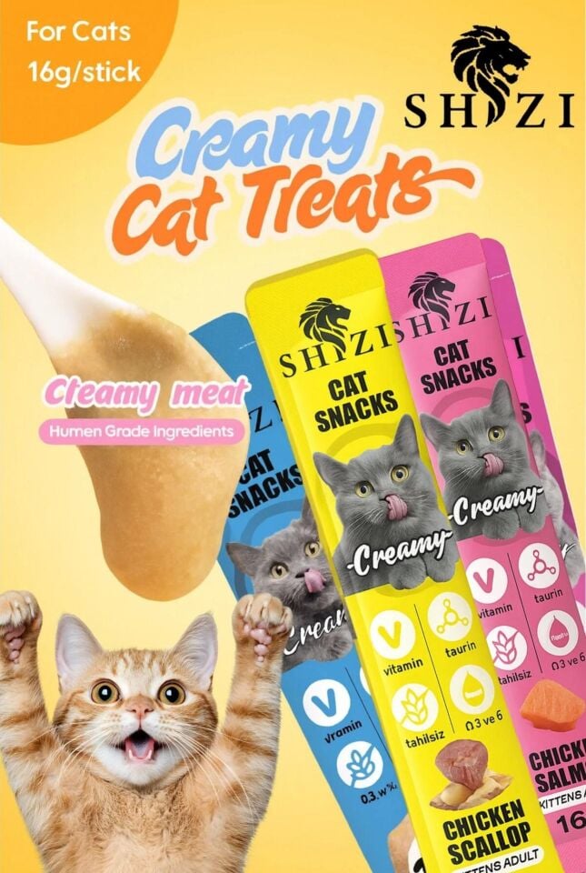 Shzi Krema Kedi Ödül Maması 16gr (45 Adet) (3 Lezzetli)