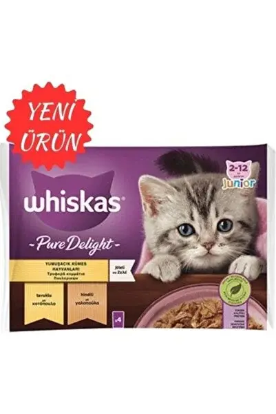 Whiskas Junior Pure Delight Yavru Yumuşacık Kümes Hayvanları 4X85 gr
