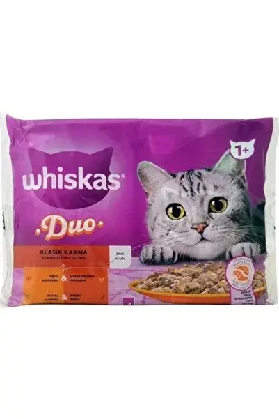 Whiskas Duo Klasik Karma Lezzetler Kedi Yaş Maması 4x85gr