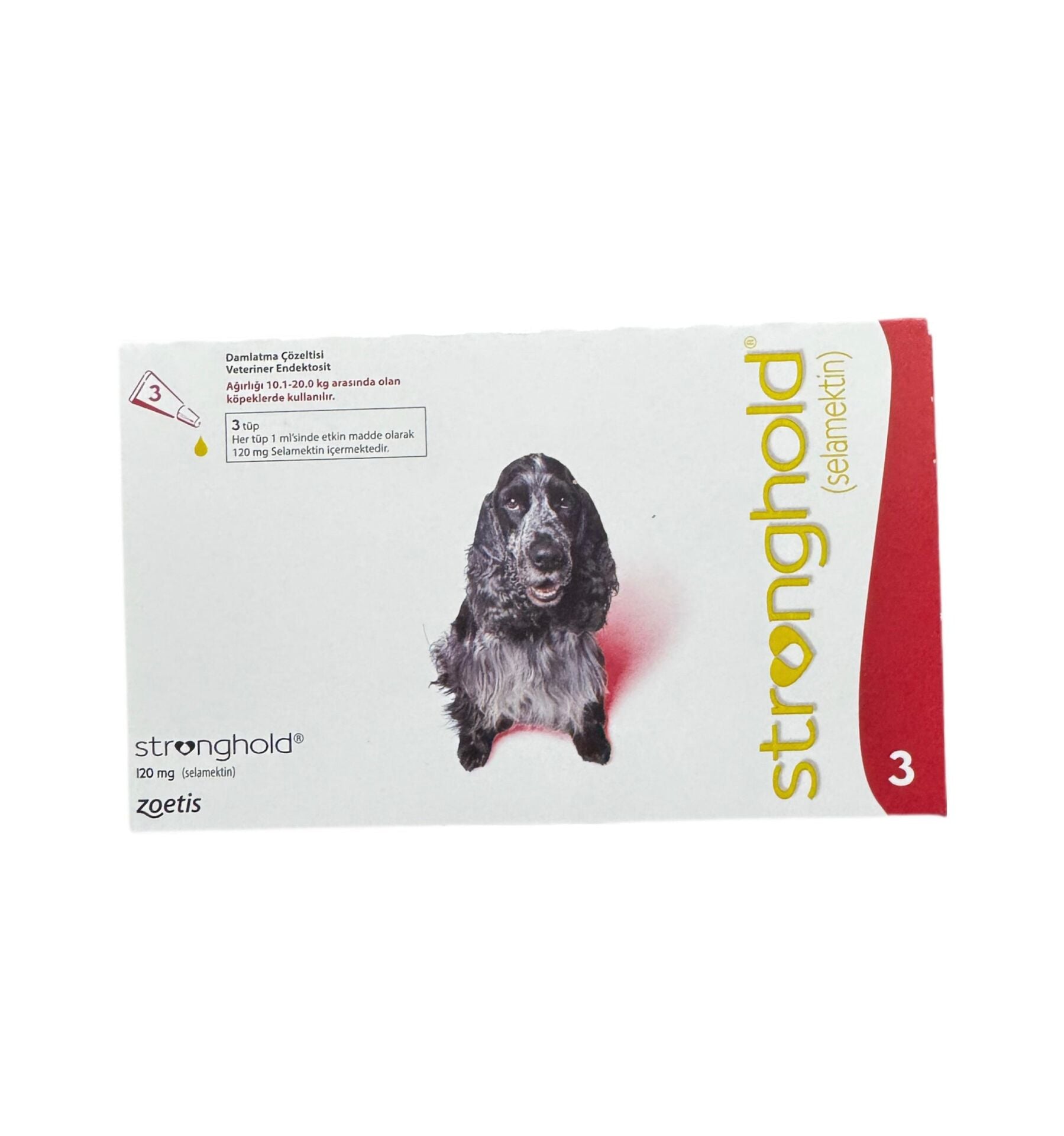 Stronghold 120 mg Damlatma Solüsyonu 10-20 Kg Köpekler İçin 1 Kutu 3 Pipet