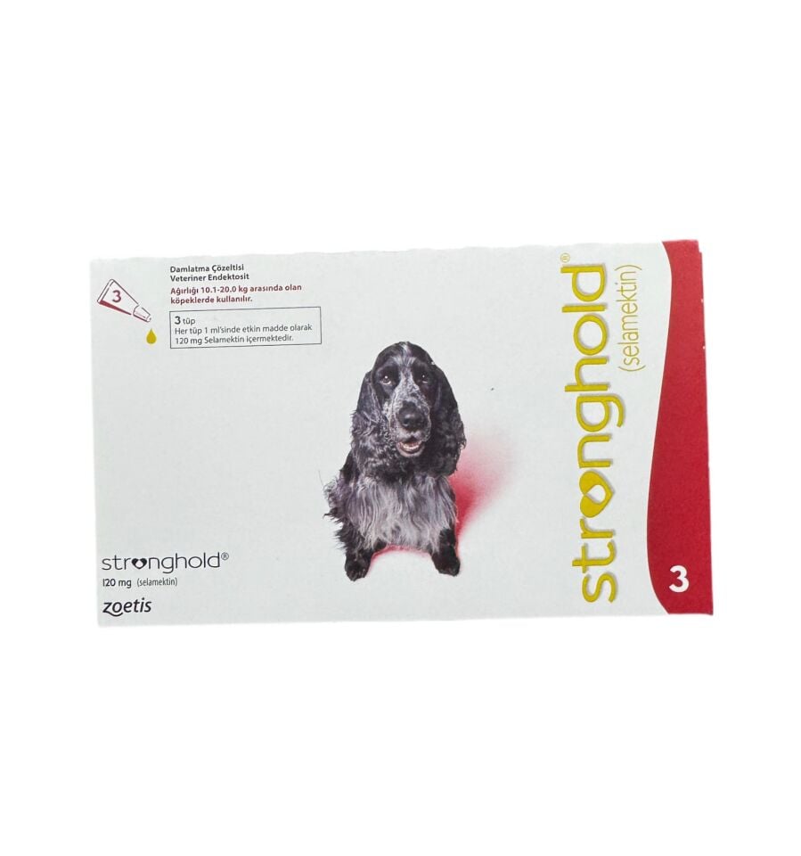 Stronghold 120 mg Damlatma Solüsyonu 10-20 Kg Köpekler İçin 1 Kutu 3 Pipet