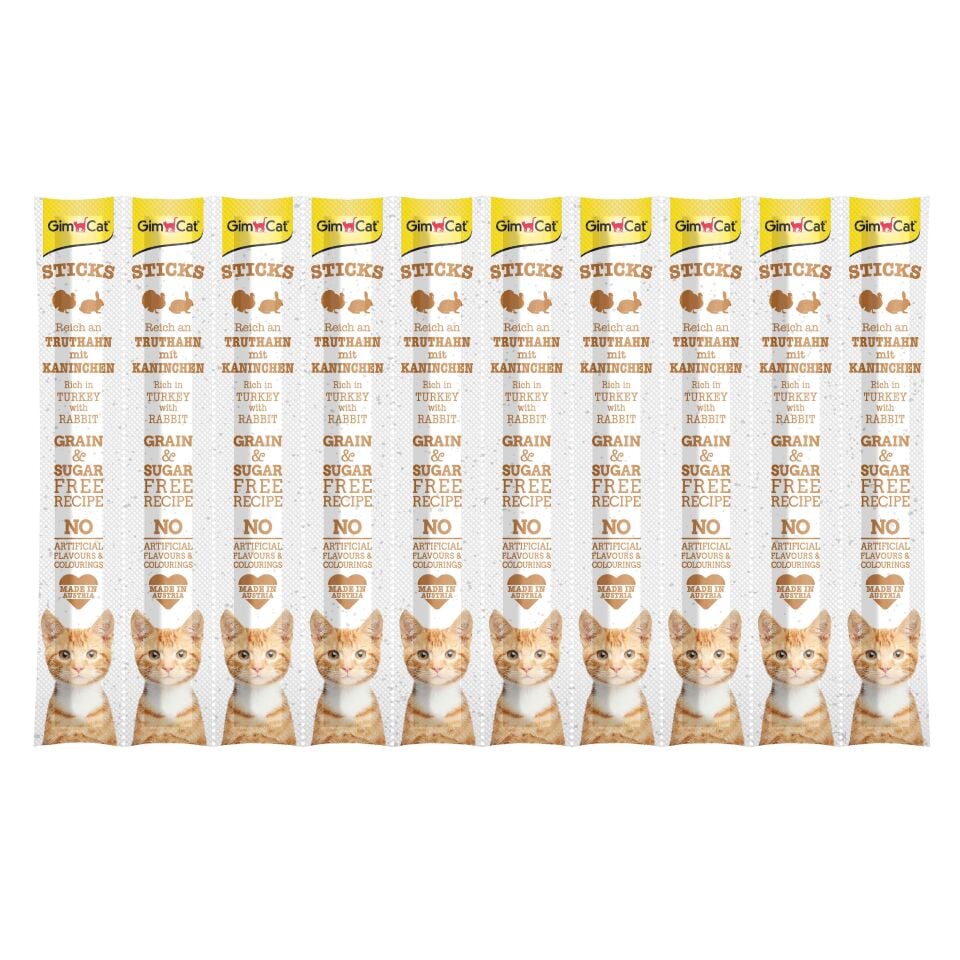 GimCat Sticks Hindi Etli Tavşan Etli Ödül Çubukları 50 Gr 10'lu