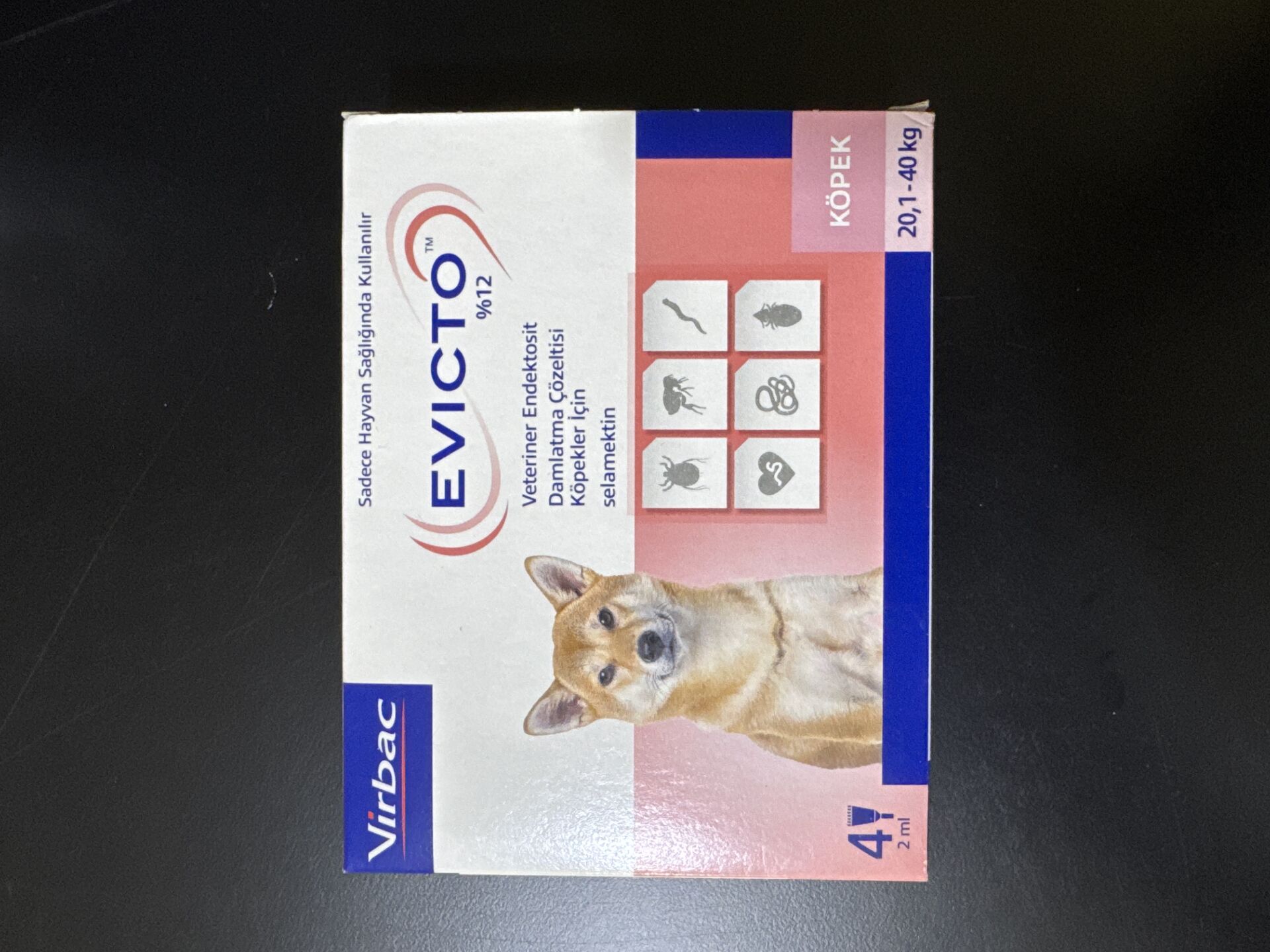 Virbac Evıcto 20,1-40 Kg İç Dış Parazit 1 Kutu 4 pipet
