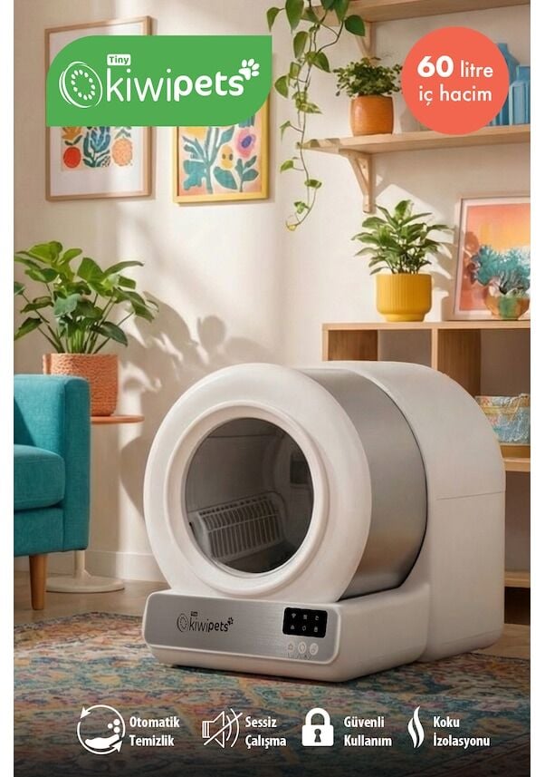 Kiwi KPLB-10771 Otomatik Kedi Tuvaleti Beyaz 60 L