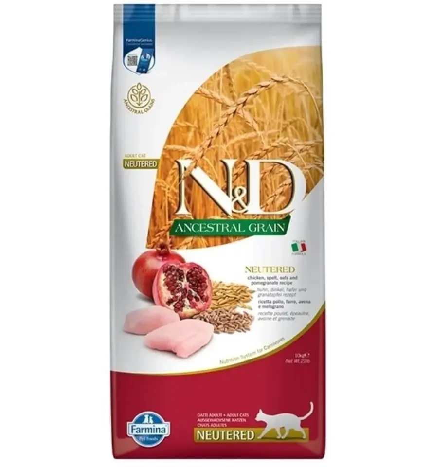 N&D Düşük Tahıllı Tavuklu ve Narlı Kısırlaştırılmış 10 kg Yetişkin Kedi Maması
